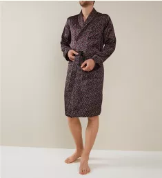 100% Silk Long Sleeve Robe Leafs S