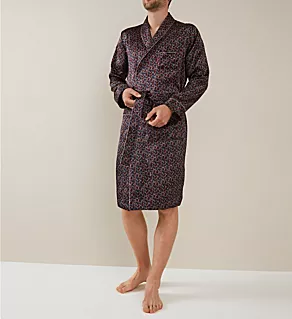 100% Silk Long Sleeve Robe Leafs 2XL