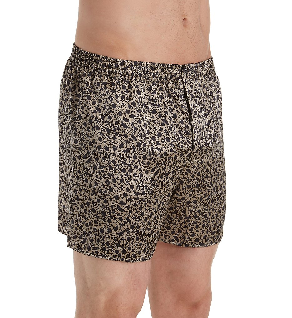 Zimmerli ZN11A 100% Silk Pattern Boxers (Brown/Black)